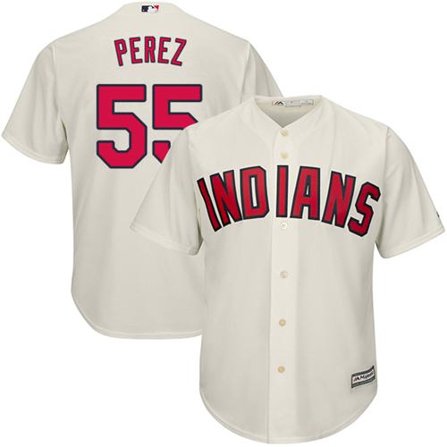 Kid Cleveland Indians 55 Roberto Perez Cream Alternate MLB Jersey