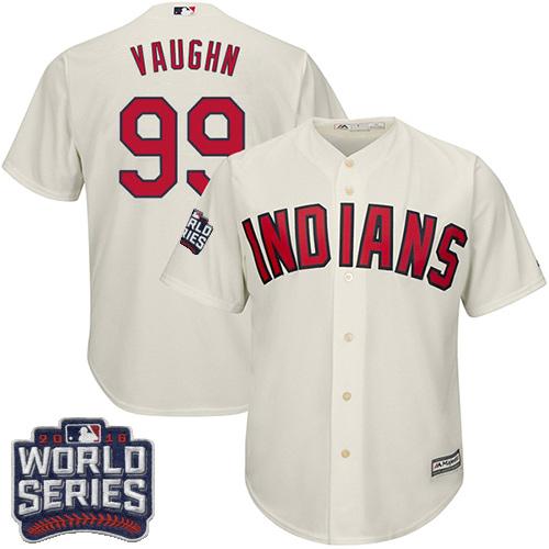 Kid Cleveland Indians 99 Ricky Vaughn Cream Alternate 2016 World Series Bound MLB Jersey