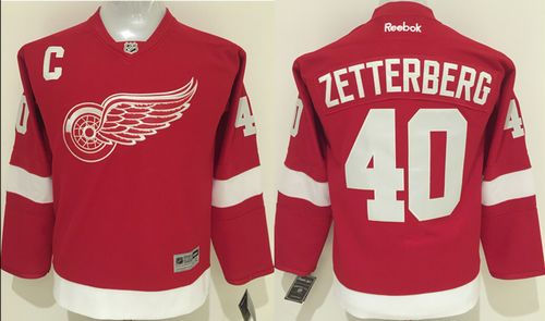 Kid Detroit Red Wings 40 Henrik Zetterberg Red Home NHL Jersey