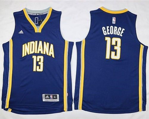 Kid Indiana Pacers 13 Paul George Navy Blue NBA Jersey