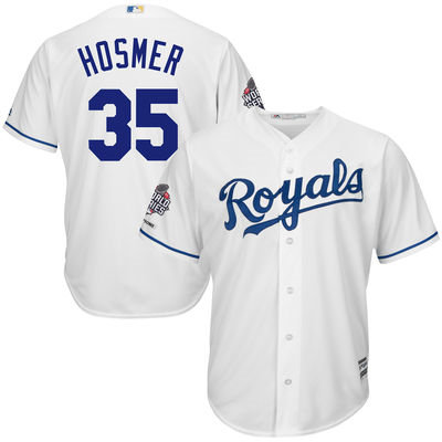 Kid Kansas City Royals 35 Eric Hosmer White Cool Base 2015 World Series Champions MLB Jersey