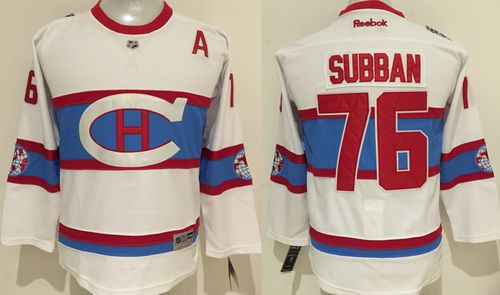 Kid Montreal Canadiens 76 P.K Subban White 2016 Winter Classic NHL Jersey