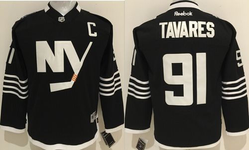 Kid New York Islanders 91 John Tavares Black Alternate NHL Jersey