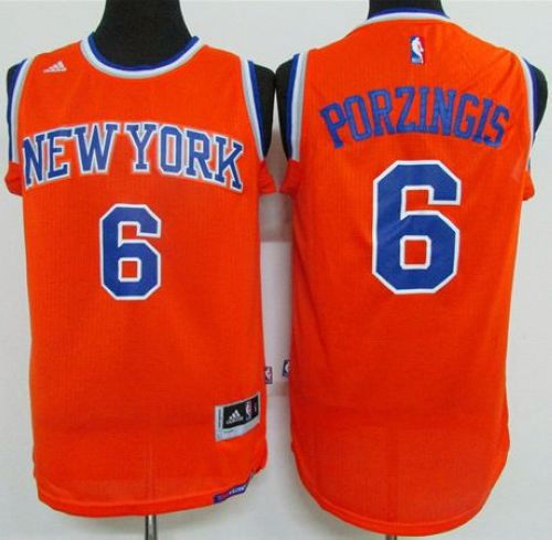Kid New York Knicks 6 Kristaps Porzingis Orange NBA Jersey