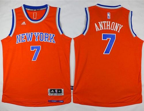 Kid New York Knicks 7 Carmelo Anthony Orange NBA Jersey