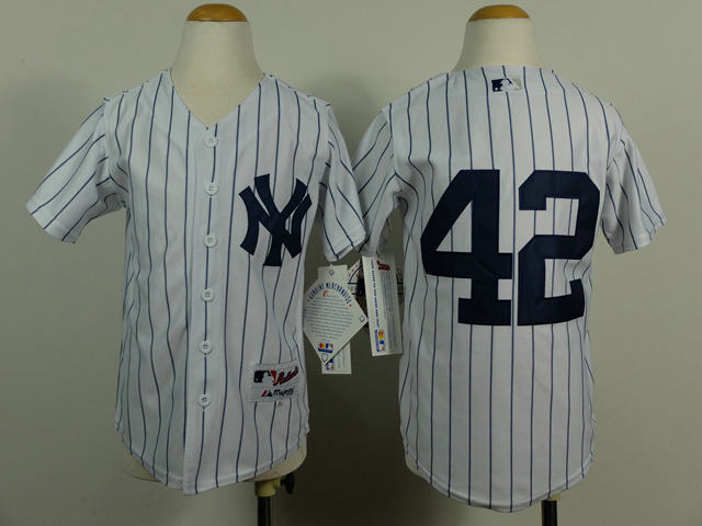 Kid New York Yankees 42 Rivera White Jersey