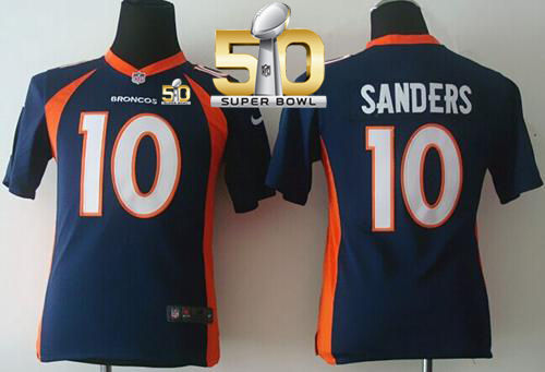 Kid Nike Broncos 10 Emmanuel Sanders Blue Alternate Super Bowl 50 NFL New Jersey