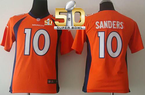 Kid Nike Broncos 10 Emmanuel Sanders Orange Team Color Super Bowl 50 NFL New Jersey