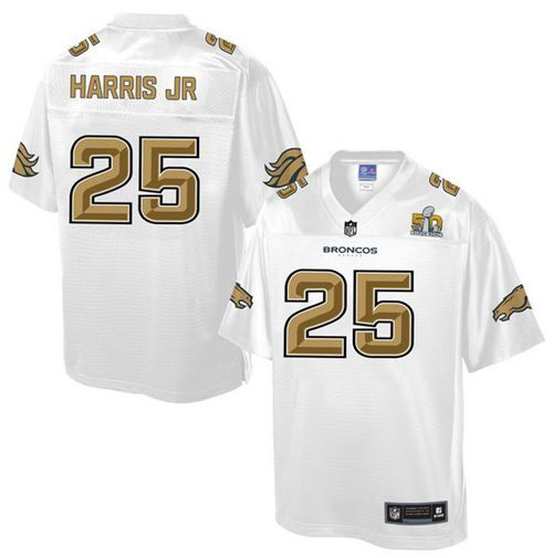 Kid Nike Broncos 25 Chris Harris Jr White NFL Pro Line Super Bowl 50 Fashion Game Jersey