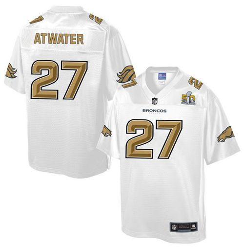 Kid Nike Broncos 27 Steve Atwater White NFL Pro Line Super Bowl 50 Fashion Game Jersey