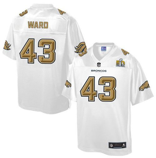 Kid Nike Broncos 43 T.J. Ward White NFL Pro Line Super Bowl 50 Fashion Game Jersey