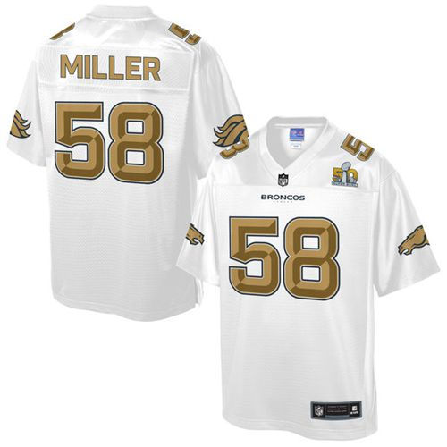 Kid Nike Broncos 58 Von Miller White NFL Pro Line Super Bowl 50 Fashion Game Jersey