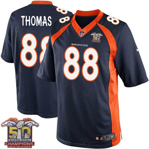Kid Nike Broncos 88 Demaryius Thomas Navy Blue NFL Alternate Super Bowl 50 Champions Jersey