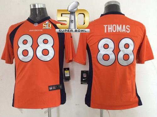 Kid Nike Broncos 88 Demaryius Thomas Orange Team Color Super Bowl 50 NFL New Jersey
