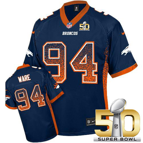 Kid Nike Broncos 94 DeMarcus Ware Blue Alternate Super Bowl 50 NFL Drift Fashion Jersey