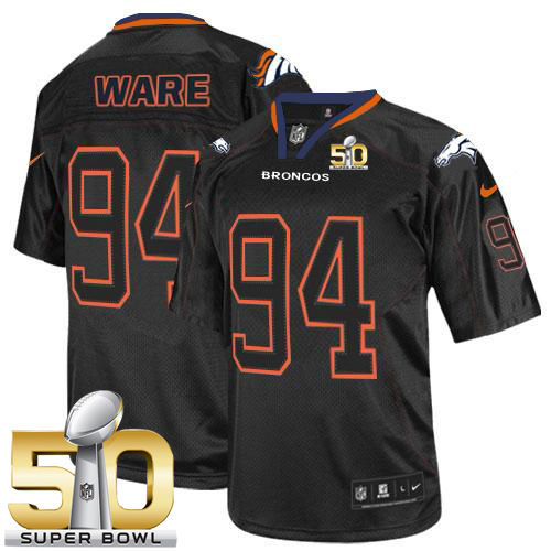 Kid Nike Broncos 94 DeMarcus Ware Lights Out Black Super Bowl 50 NFL Jersey
