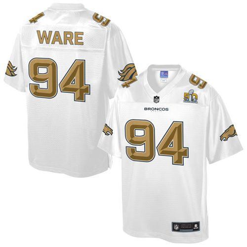 Kid Nike Broncos 94 DeMarcus Ware White NFL Pro Line Super Bowl 50 Fashion Game Jersey