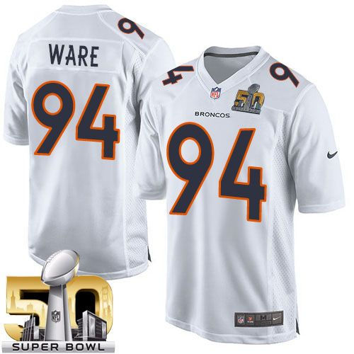Kid Nike Broncos 94 DeMarcus Ware White Super Bowl 50 NFL Game Event Jersey