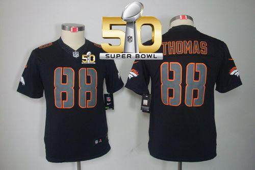 Kid Nike Denver Broncos 88 Demaryius Thomas Black Impact Super Bowl 50 NFL Limited Jersey