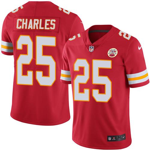Kid Nike Kansas City Chiefs 25 Jamaal Charles Red NFL Limited Rush Jersey