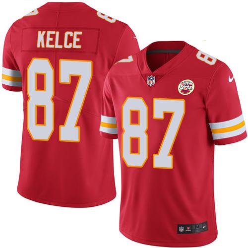 Kid Nike Kansas City Chiefs 87 Travis Kelce Red NFL Limited Rush Jersey