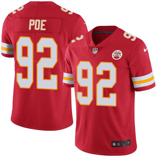 Kid Nike Kansas City Chiefs 92 Dontari Poe Red NFL Limited Rush Jersey