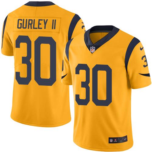 Kid Nike Los Angeles Rams 30 Todd Gurley II Gold NFL Limited Rush Jersey