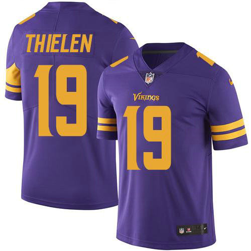 Kid Nike Minnesota Vikings 19 Adam Thielen Purple NFL Limited Rush Jersey