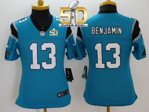 Kid Nike Panthers 13 Kelvin Benjamin Blue Alternate Super Bowl 50 NFL Limited Jersey