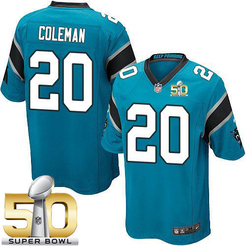 Kid Nike Panthers 20 Kurt Coleman Blue Alternate Super Bowl 50 NFL Jersey