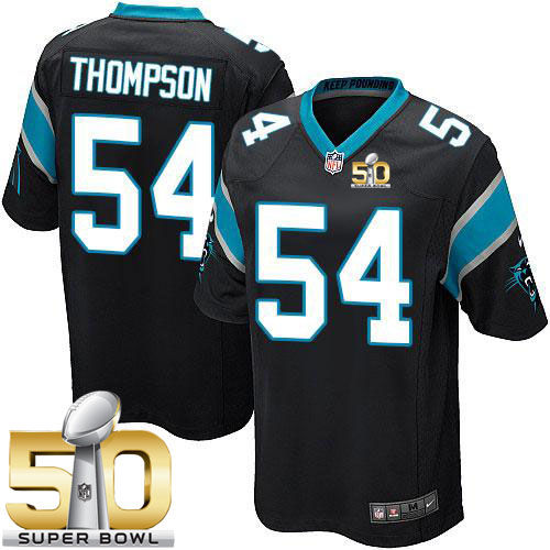 Kid Nike Panthers 54 Shaq Thompson Black Team Color Super Bowl 50 NFL Jersey