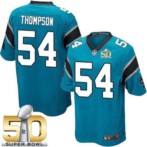 Kid Nike Panthers 54 Shaq Thompson Blue Alternate Super Bowl 50 NFL Jersey