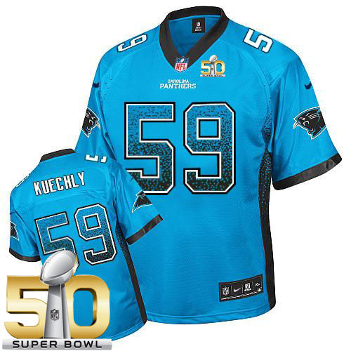 Kid Nike Panthers 59 Luke Kuechly Blue Alternate Super Bowl 50 NFL Drift Fashion Jersey