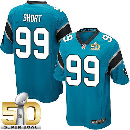 Kid Nike Panthers 99 Kawann Short Blue Alternate Super Bowl 50 NFL Jersey
