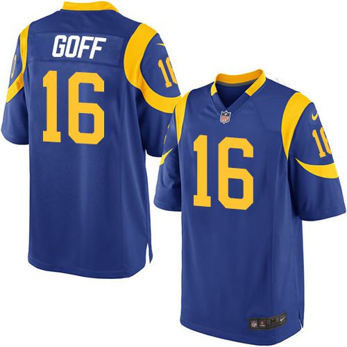 Kid Nike Rams 16 Jared Goff Royal Blue Alternate NFL Jersey