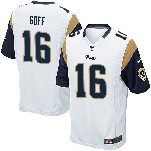 Kid Nike Rams 16 Jared Goff White NFL Jersey