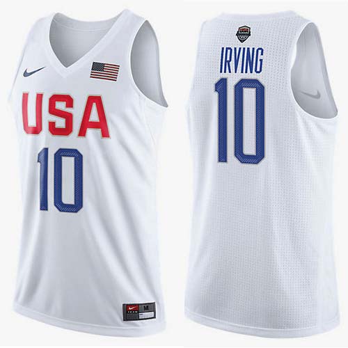 Kid Nike Rio 2016 Olympics USA Dream Team 10 Kyrie Irving Home White Basketball Jersey