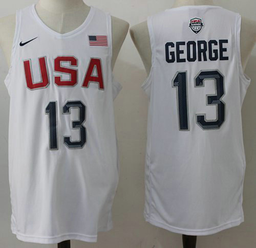 Kid Nike Rio 2016 Olympics USA Dream Team 13 Paul George White Basketball Jersey