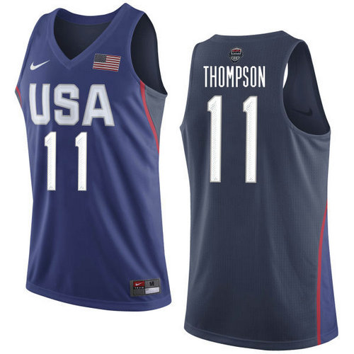 Kid Nike Team USA 11 Klay Thompson Navy Blue 2016 Dream Team NBA Jersey