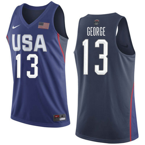Kid Nike Team USA 13 Paul George Navy Blue 2016 Dream Team NBA Jersey