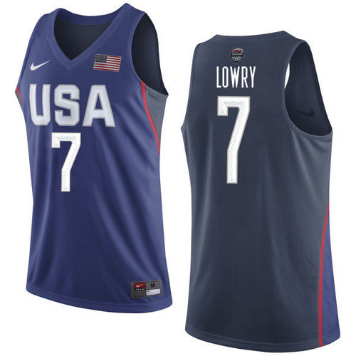 Kid Nike Team USA 7 Kyle Lowry Navy Blue 2016 Dream Team NBA Jersey