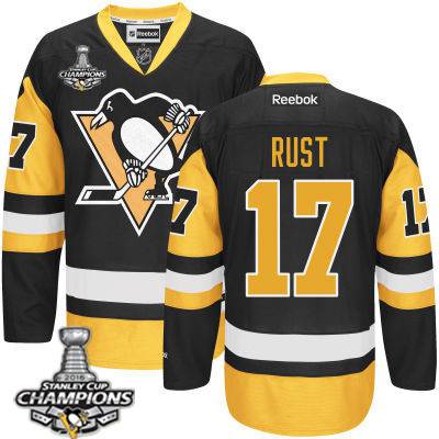 Kid Pittsburgh Penguins 17 Bryan Rust Black With Gold Jersey 2016 Stanley Cup Champions Patch