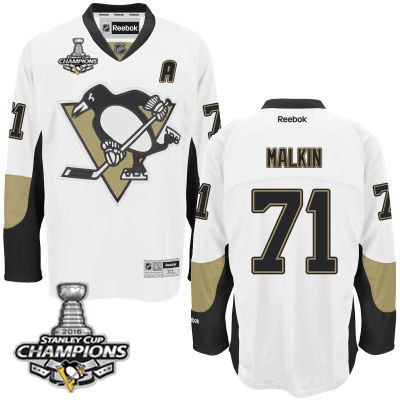 Kid Pittsburgh Penguins 71 Evgeni Malkin White Away Jersey 2016 Stanley Cup Champions Patch