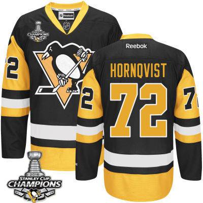 Kid Pittsburgh Penguins 72 Patric Hornqvist Black With Gold Jersey 2016 Stanley Cup Champions Patch
