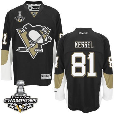 Kid Pittsburgh Penguins 81 Phil Kessel Black Home Jersey 2016 Stanley Cup Champions Patch