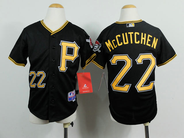 Kid Pittsburgh Pirates 22 Andrew McCutchen Black Jersey