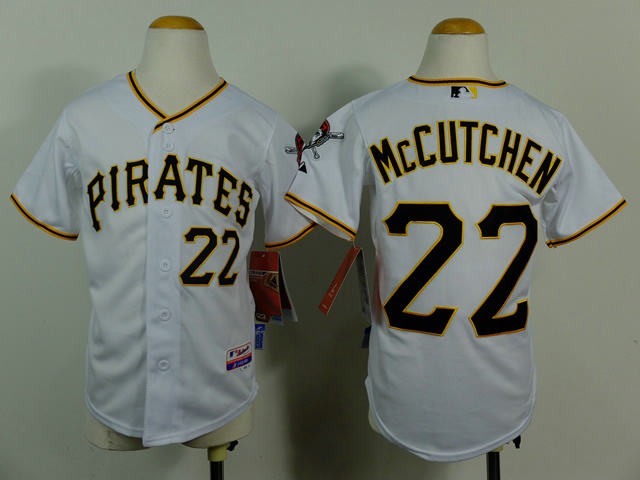 Kid Pittsburgh Pirates 22 Andrew McCutchen white Jersey