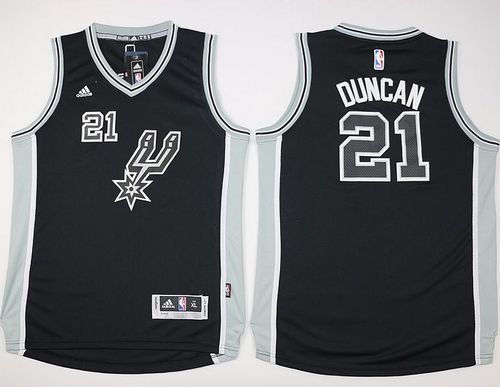 Kid San Antonio Spurs 21 Tim Duncan Black New Road NBA Jersey
