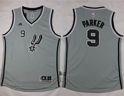 Kid San Antonio Spurs 9 Tony Parker Grey NBA Jersey