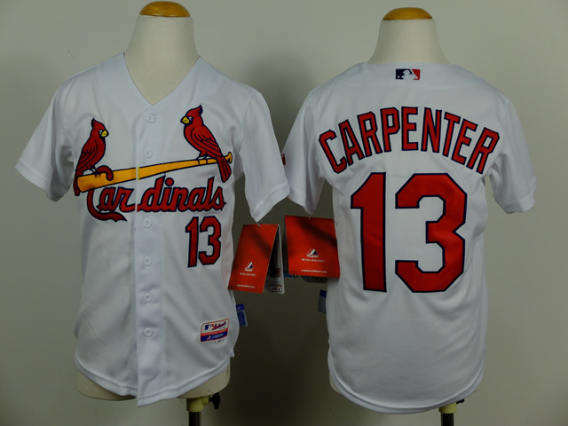 Kid St.Louis Cardinals 13 Matt Carpenter White Cool Base MLB Jersey